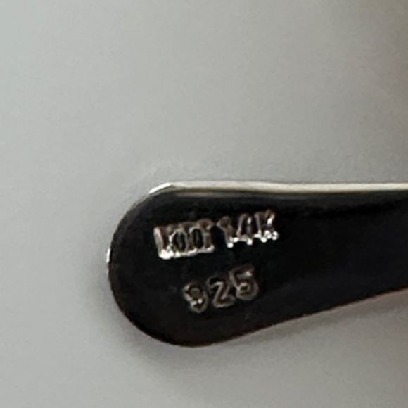 14k real solid yellow gold 925 Silver Heart Charm Bracelet - Picture 5 of 6